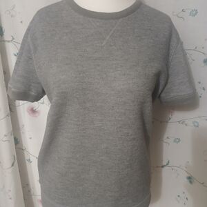 Express Gray Short Sleeved Sweatshirt